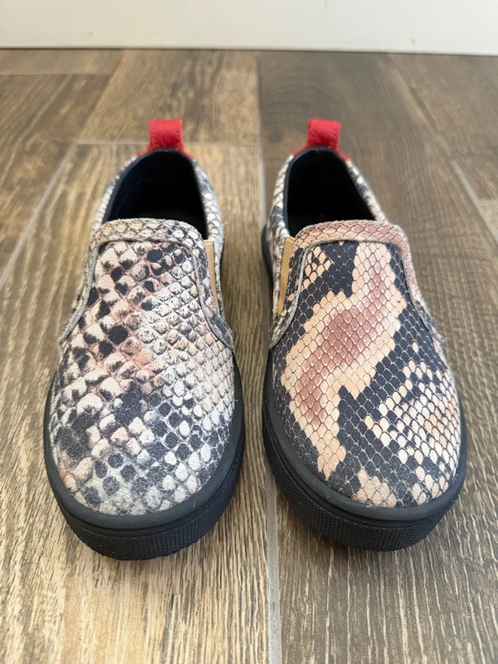 Freshly Picked Kids’ Leather Snakeskin Classic Slip On Shoe—K11